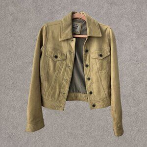 Levi's Khaki Beige Women's Small Full Leather Jacket